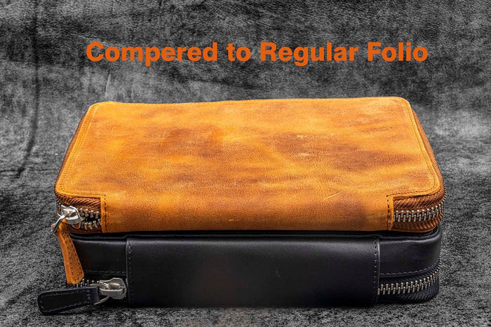 Galen Leather | Funda Expansi-Folio Leather Wide A5 Zip Folio Black