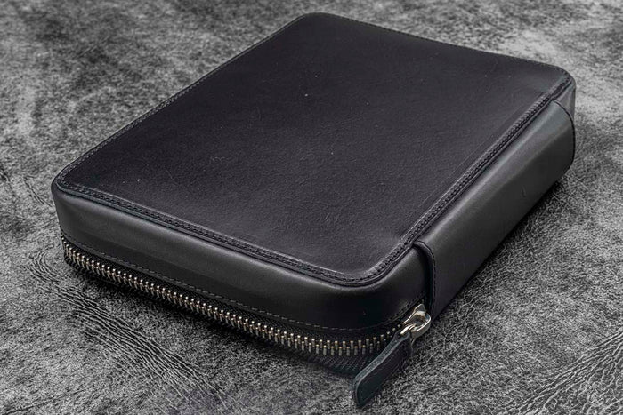 Galen Leather | Funda Expansi-Folio Leather Wide A5 Zip Folio Black
