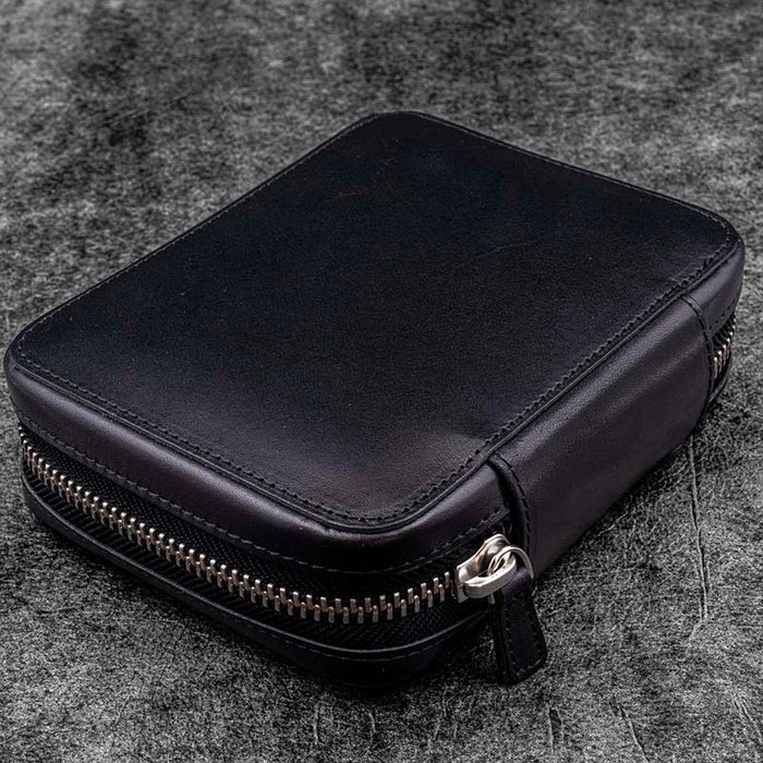 Galen Leather | Funda Expansi-Pouch Leather Wide 10 Slots Pen Case A6 Zip Folio Black