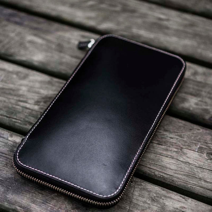 Galen Leather | Funda Leather Zippered Hobonichi Weeks Cover Black