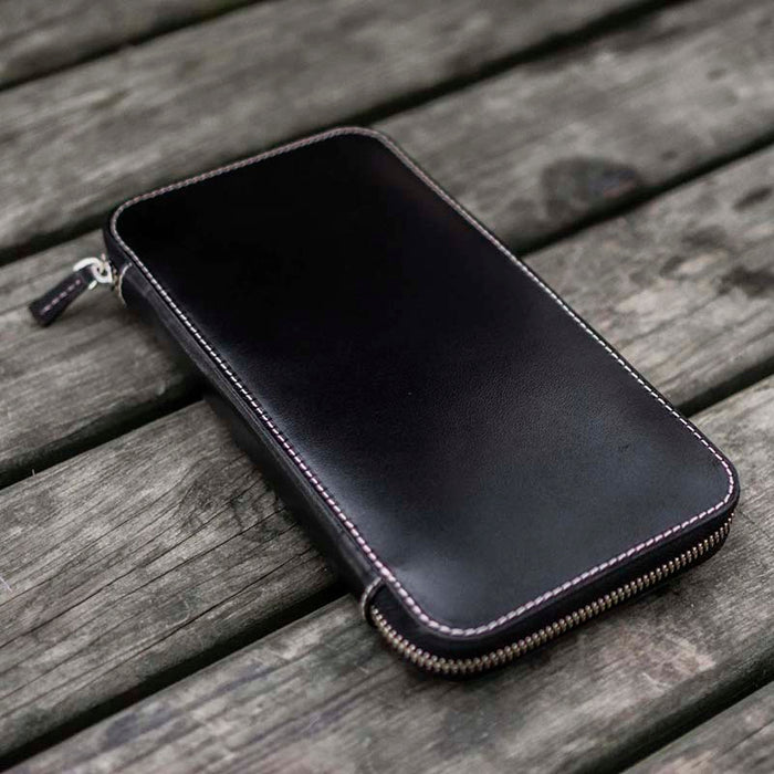 Galen Leather | Funda Leather Zippered Hobonichi Weeks Cover Black