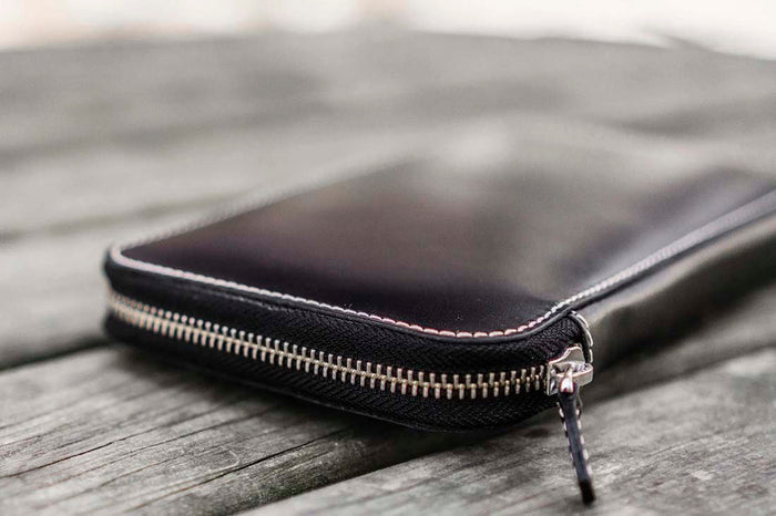 Galen Leather | Funda Leather Zippered Hobonichi Weeks Cover Black