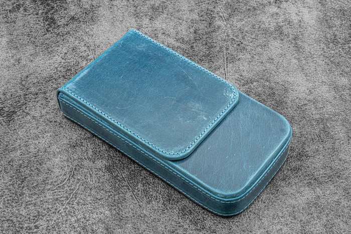 Galen Leather Magnum Opus 3 Slot Hard Pen Case with Removable Pen Tray