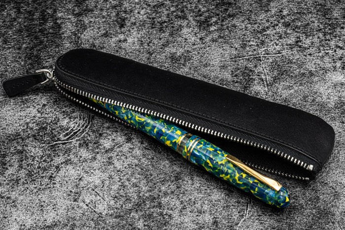 Galen Leather Zippered Single Pen Pouch