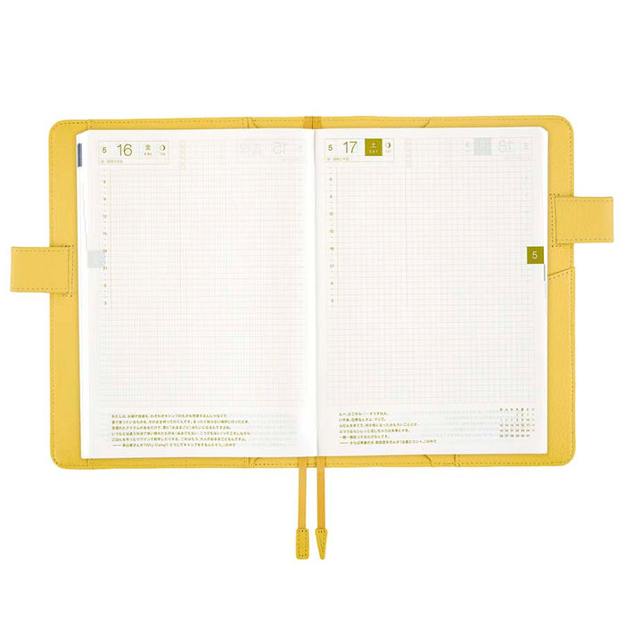 Hobonichi | Agenda Hobonichi Cousin A5 Leather: Brilliant Yellow 2027