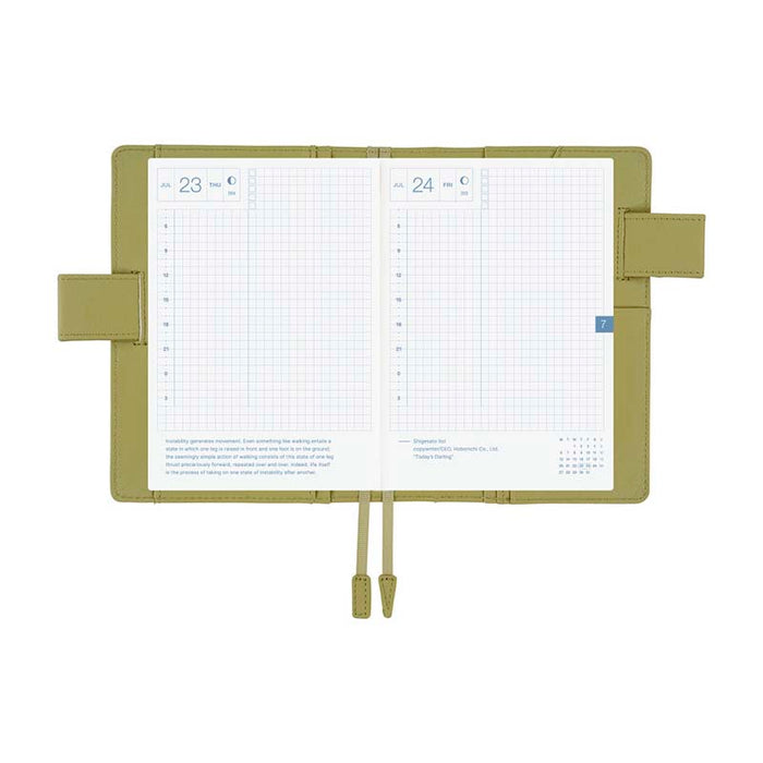 Hobonichi | Agenda Hobonichi Techo A6 Leather: Sage Green 2027