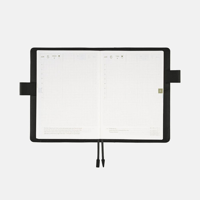 Hobonichi | Agenda Hobonichi Techo A6 Leather: TS Basic Black 2027