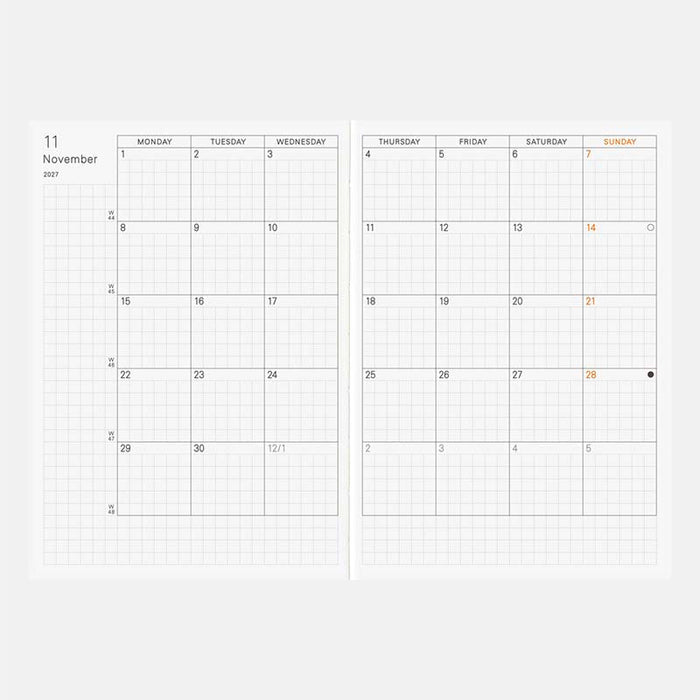 Hobonichi | Agenda Hobonichi Techo A6 Planner (Inglés) 2027