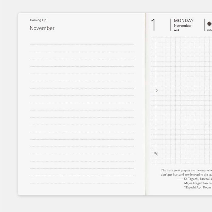 Hobonichi | Agenda Hobonichi Techo A6 Planner (Inglés) 2027