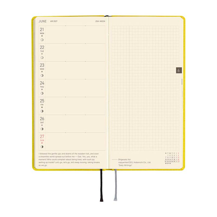 Hobonichi | Agenda Hobonichi Weeks Colors: Canaria Yellow 2027