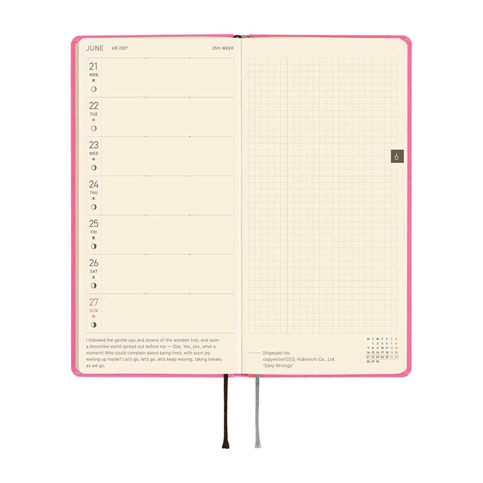 Hobonichi | Agenda Hobonichi Weeks Colors: Pink Sapphire 2027