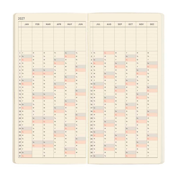 Hobonichi | Agenda Hobonichi Weeks MEGA Sneaker: Mandarin Orange 2027