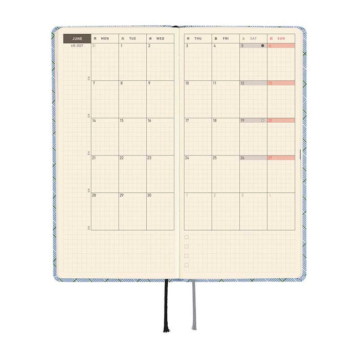 Hobonichi | Agenda Hobonichi Weeks Shirt Fabric: Graph Plaid 2027