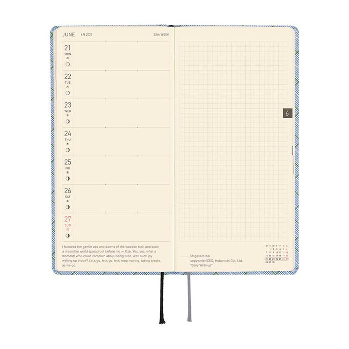 Hobonichi | Agenda Hobonichi Weeks Shirt Fabric: Graph Plaid 2027