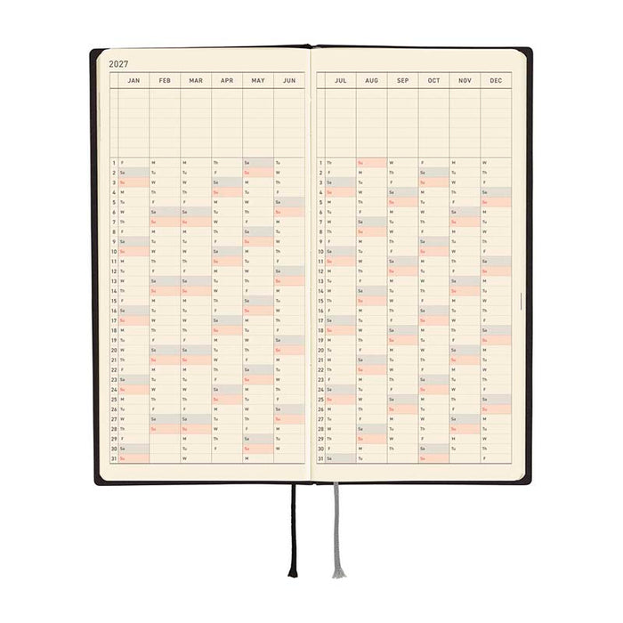Hobonichi | Agenda Hobonichi Weeks White Line: Black 2027