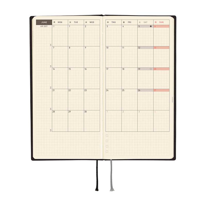 Hobonichi | Agenda Hobonichi Weeks White Line: Black 2027