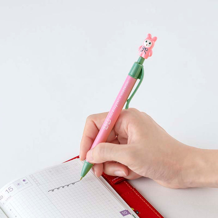 Hobonichi | Bolígrafo Yumi Kitagishi White Cat Bunny