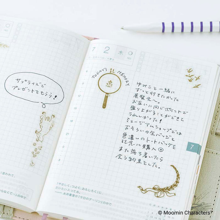 Hobonichi | Pegatinas Foil-Stamped Moomin: Adventure Log