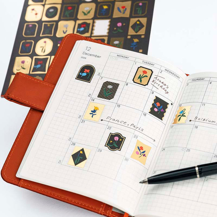 Hobonichi | Pegatinas Foil-Stamped Yoshie Watanabe (Petit Bloom)