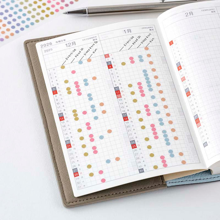 Hobonichi | Pegatinas TSUKI no IRO: Transparent Dot Stickers (3.5mm)
