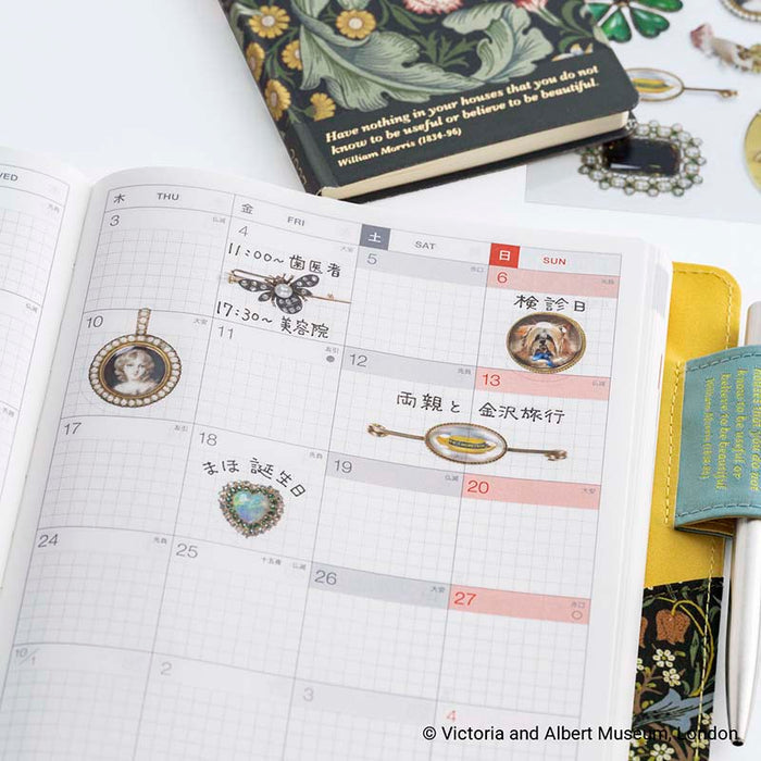 Hobonichi | Pegatinas V&A Series: Almost Actual-Size Jewellery
