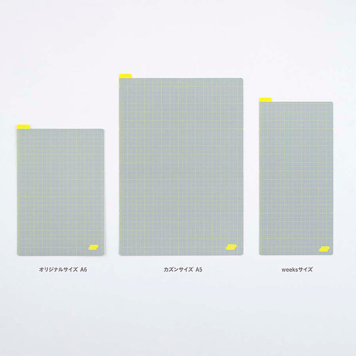 Hobonichi | Plantilla de Escritura Pencil Board A6 Ice Gray x Yellow