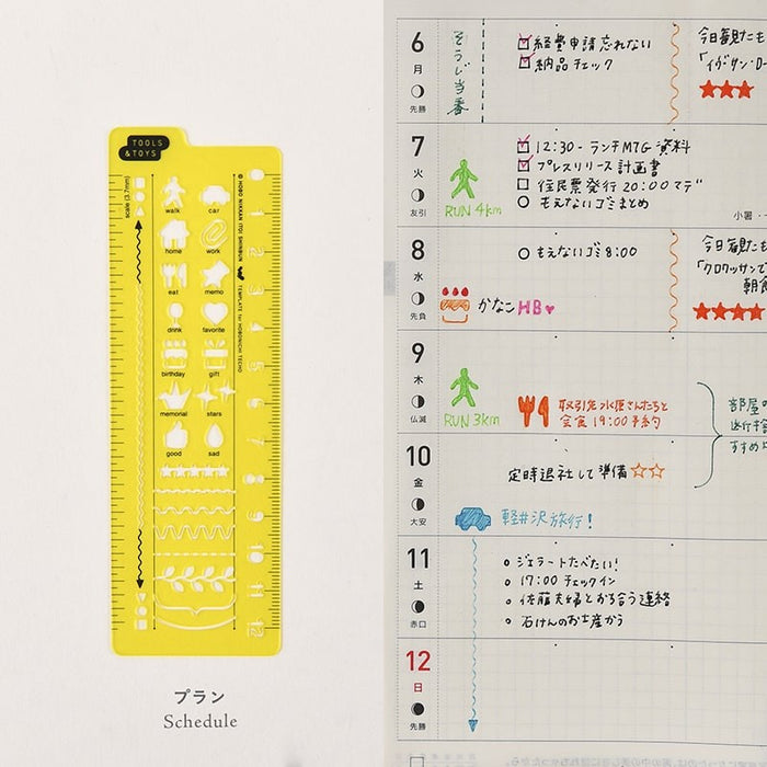Hobonichi | Plantilla Stencil Schedule