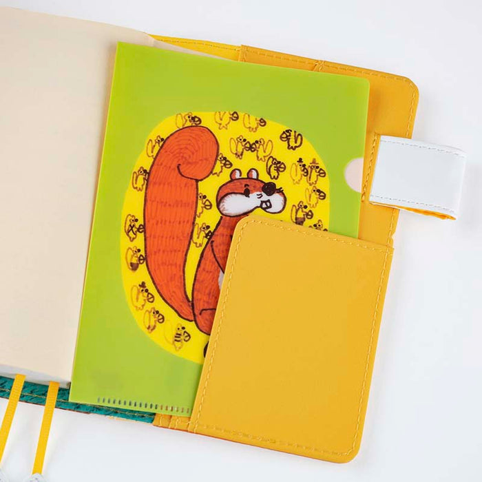 Hobonichi | Set de 2 Portafolios A6 100%ORANGE (Squirrel’s Moving Day)