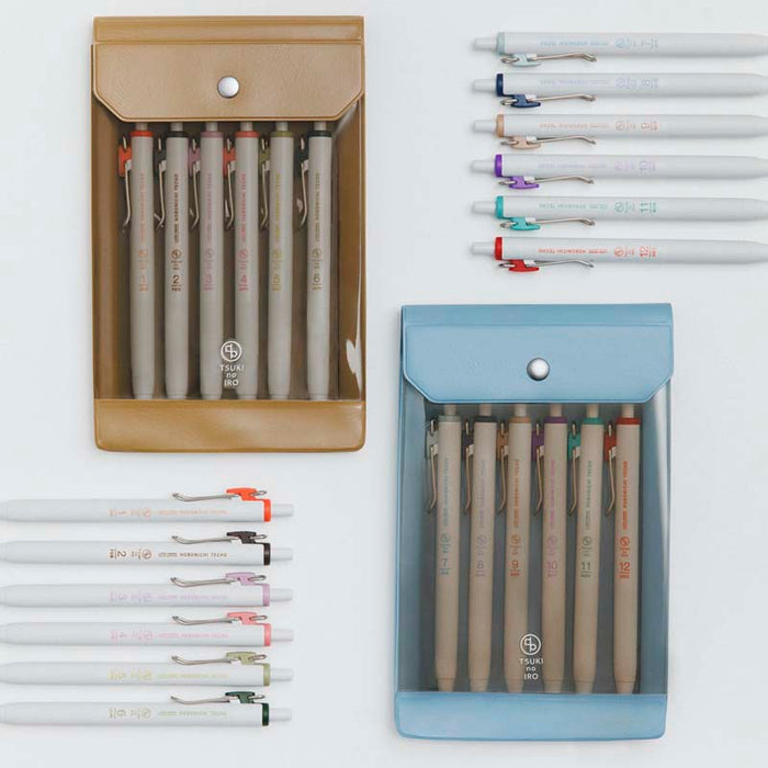 Hobonichi | Set de Bolígrafos con Funda TSUKI no IRO: Uniball One - July-Dec
