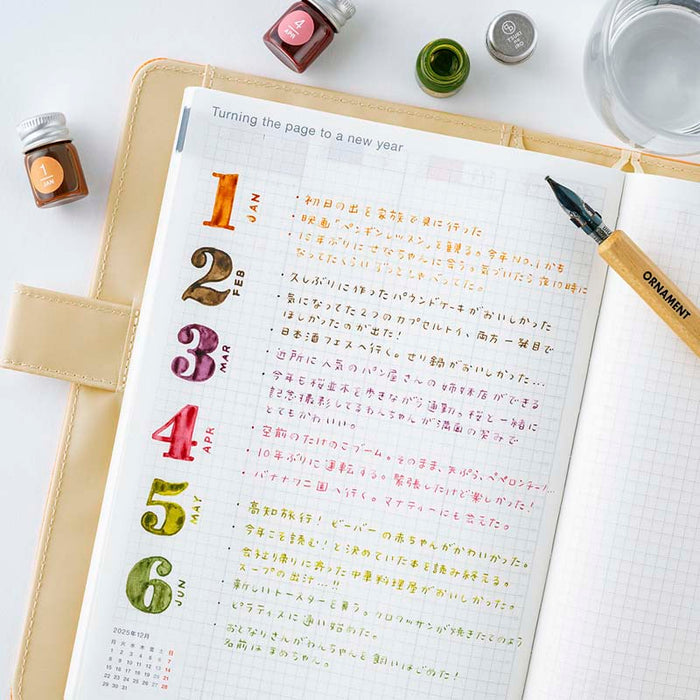 Hobonichi | Set de Mini Tintas Tintero Kakimori x TSUKI no IRO (Jan-Jun)