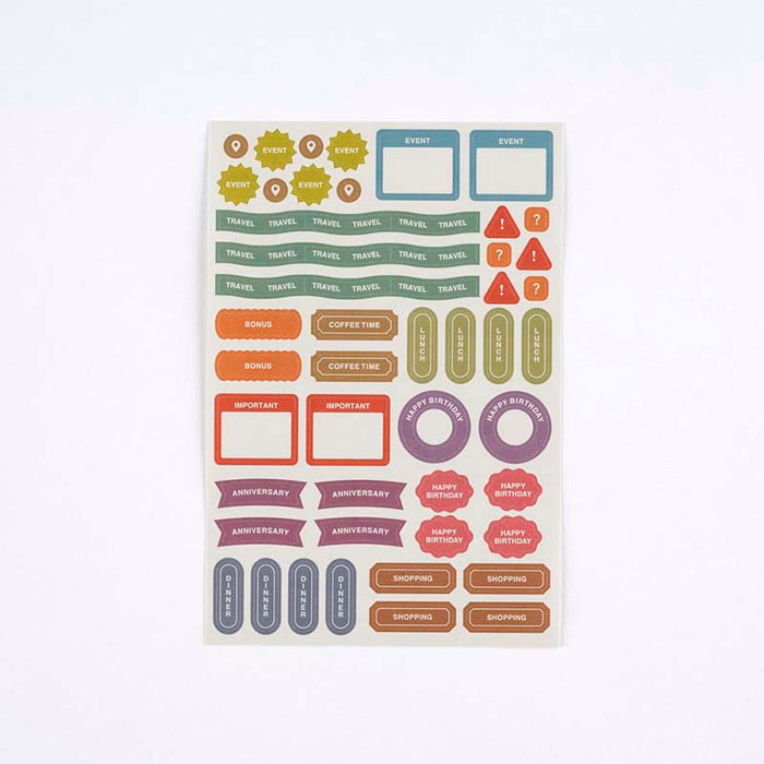 Hobonichi | Set de Pegatinas TSUKI no IRO Schedule
