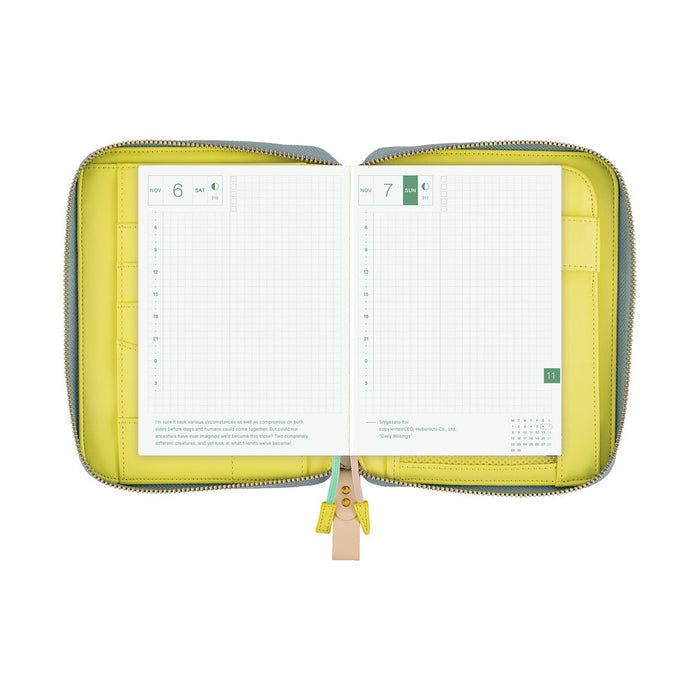 Hobonichi Techo A6 Original Planner Cover - minä perhonen: pomppia (Light Blue)