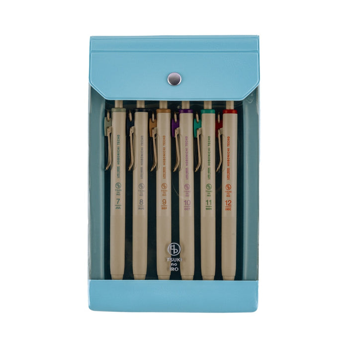 Hobonichi TSUKI no IRO: Uniball One - July-Dec Set with Case