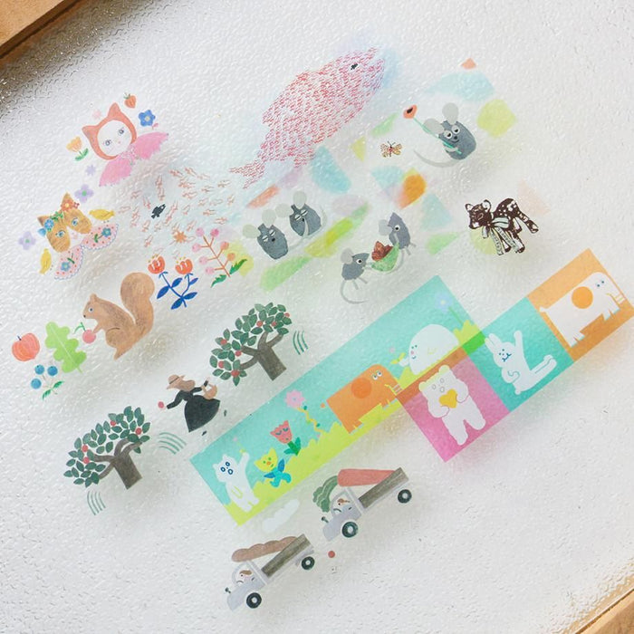 Hyogensha Cozyca Clear Washi Tape - Apple Field