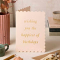 Katie Leamon | Tarjeta de Felicitación Scallop Happiest Birthday Blush