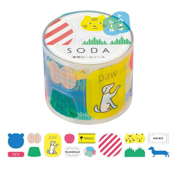 King Jim | Pegatinas en Rollo SODA Transparent Variety (30mm)