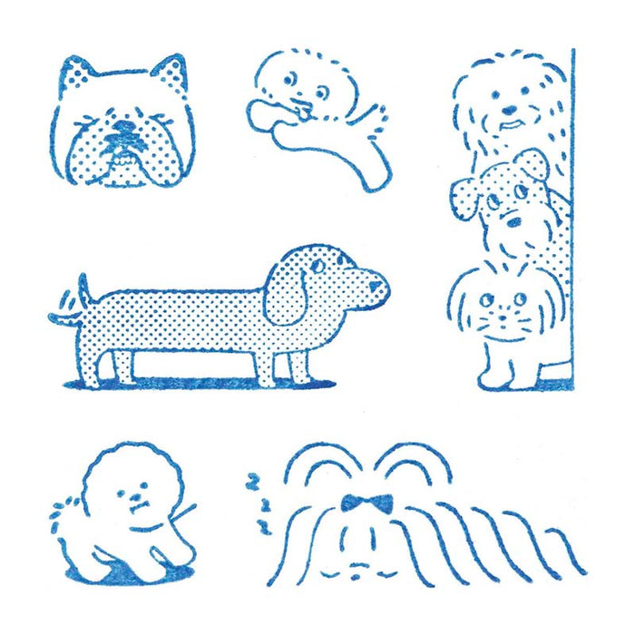 King Jim | Set de 6 Sellos Transparentes Kori Jirushi Dog Set