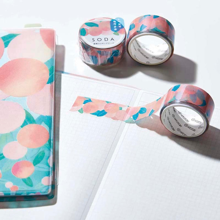 King Jim | SODA Transparent Pet Tape Peach (20mm)