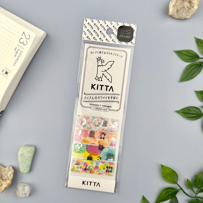 KITTA Portable Washi Decorative Tape - Collage - Watercolor