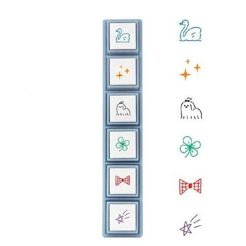 Kodomo No Kao Pochitto Pick Detachable Push Button Stamp Set - Planner Decoration