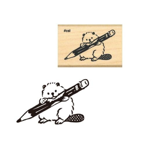 Kodomo No Kao | Sello I Love Stamp Beaver Pencil