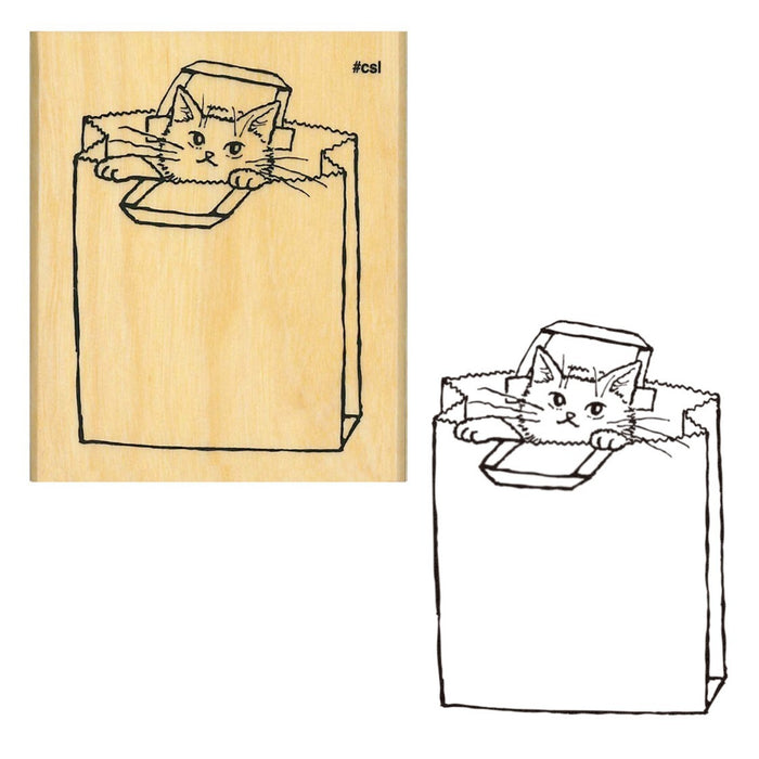 Kodomo No Kao | Sello I Love Stamp Paper Bag Cat