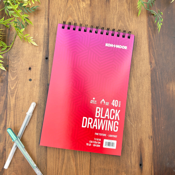KOH-I-NOOR In & Out Black Drawing Pad (7x10 Inches)
