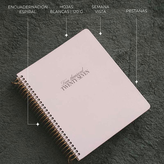 Kokonote | Agenda Escolar Olympia Powder Pink 2026-2027 (Semanal)