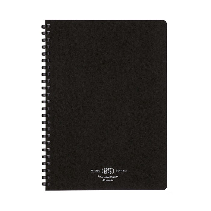 Kokuyo | Cuaderno Soft Ring A5 Black (Rayas)