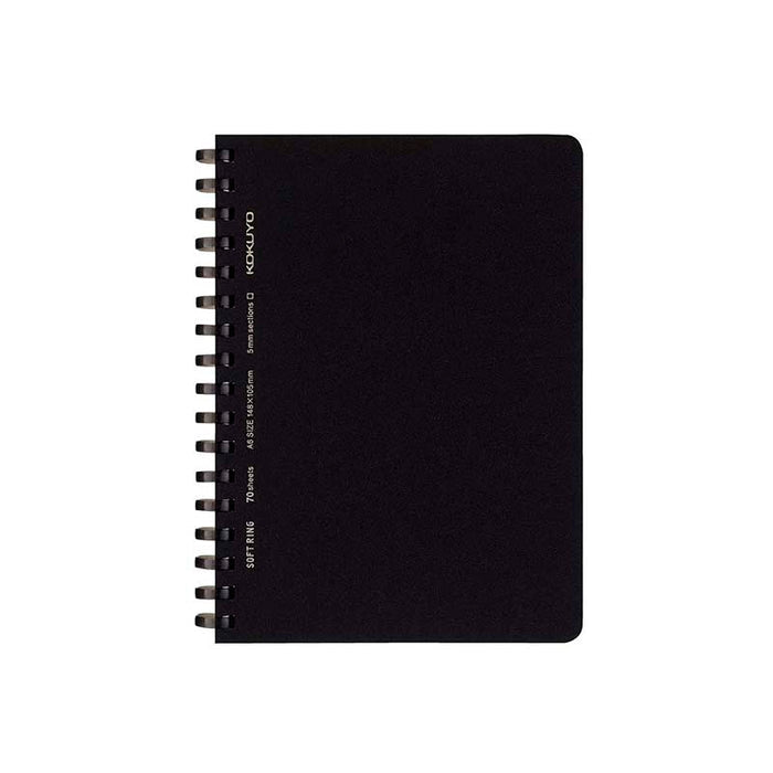 Kokuyo | Cuaderno Soft Ring A6 Black (Cuadros)
