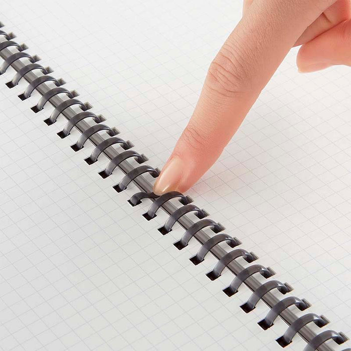 Kokuyo | Cuaderno Soft Ring A6 Black (Cuadros)