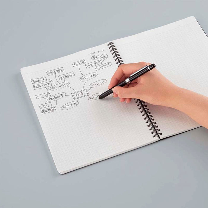 Kokuyo | Cuaderno Soft Ring A6 Black (Cuadros)