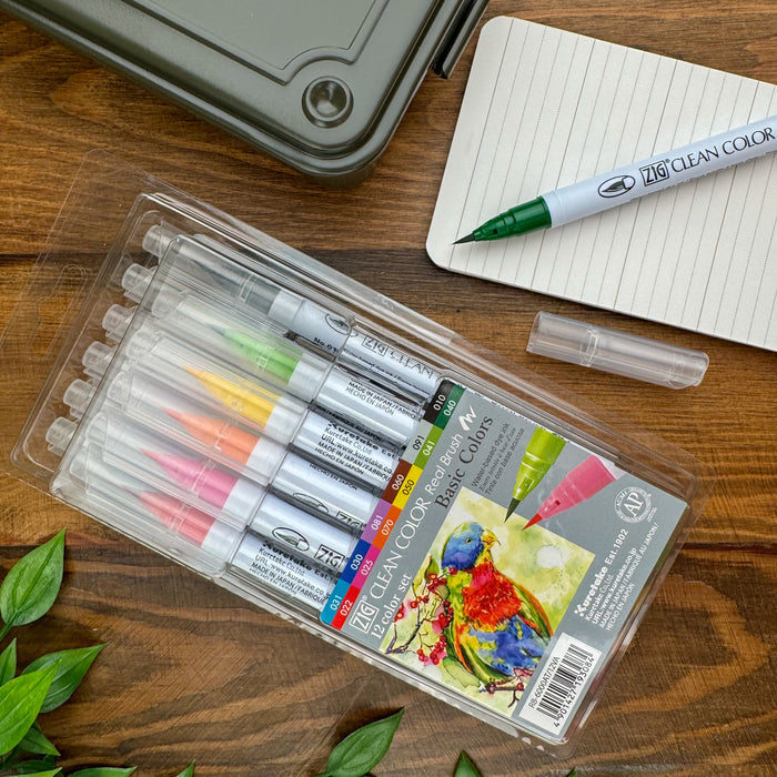 Kuretake Zig Clean Real Brush Markers (Set of 12)