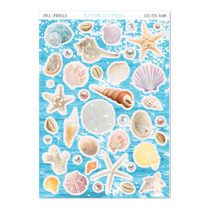 Letters to Apollo - Sea Shells Sticker Sheet